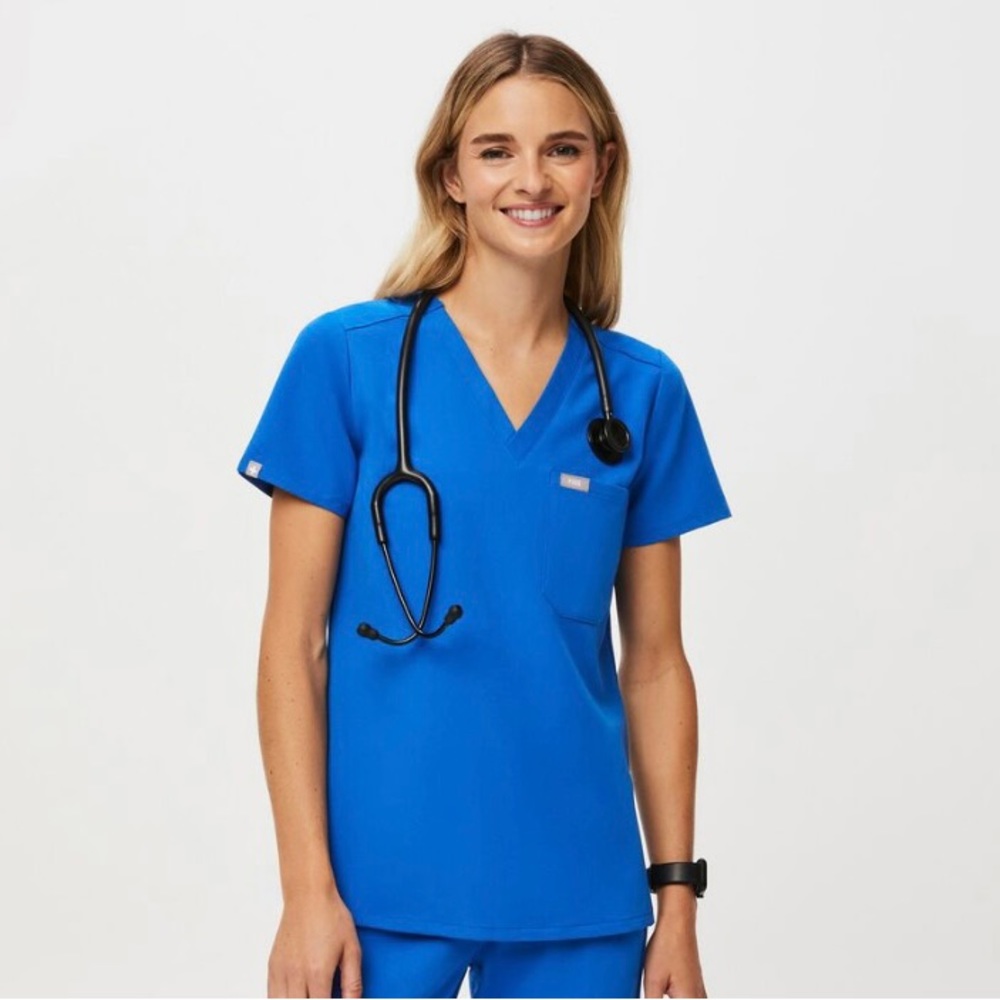 Catarina 1 pocket scrub top xs royal blue